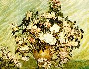Vincent Van Gogh Pink and White Roses Spain oil painting artist